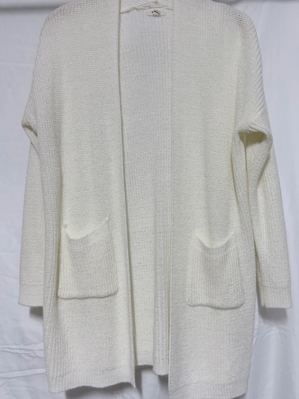 debut Cream Open-Front Knit Cardigan with Pockets